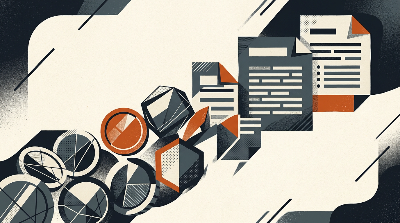 Abstract vector art illustrating a transition of digital payout symbols on a light background.