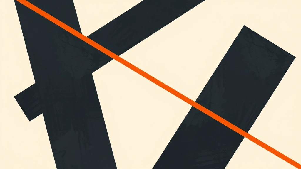 Abstract vector illustration of charcoal barriers blocking a single orange line