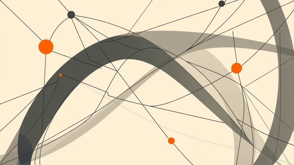 Abstract vector illustration of mathematical nodes and curves