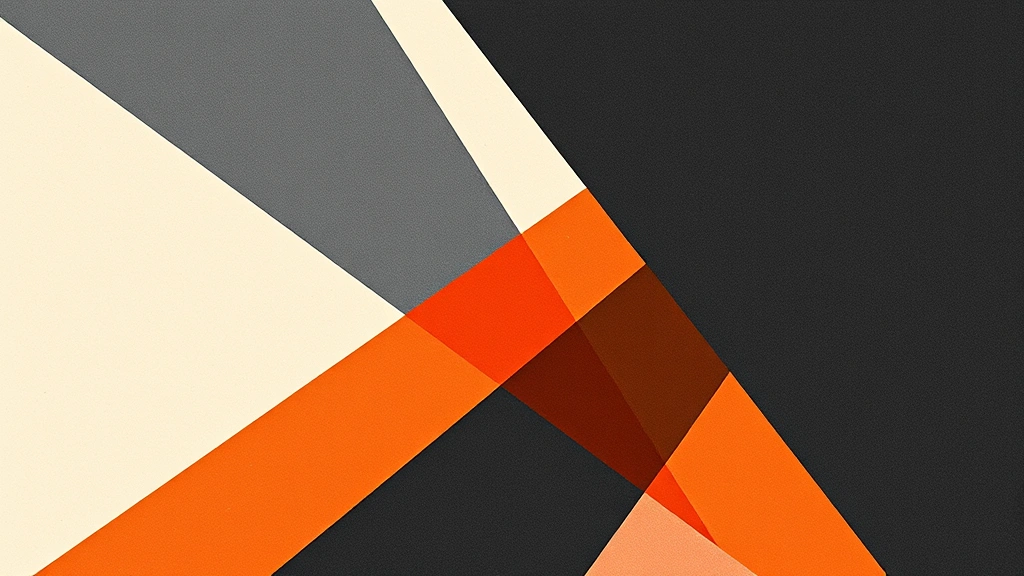 Abstract geometric shards in charcoal and orange on a cream background