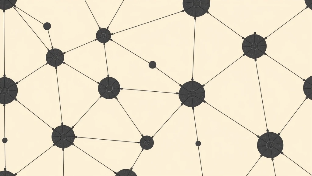 Abstract vector illustration of a network with one orange line diverging from the group.