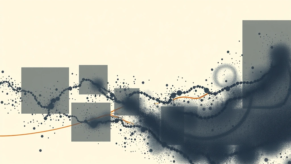 Abstract vector illustration of a digital filter blocking particles