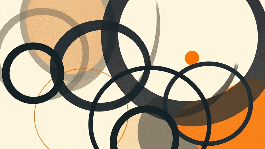Abstract geometric shapes interlocking on a warm background