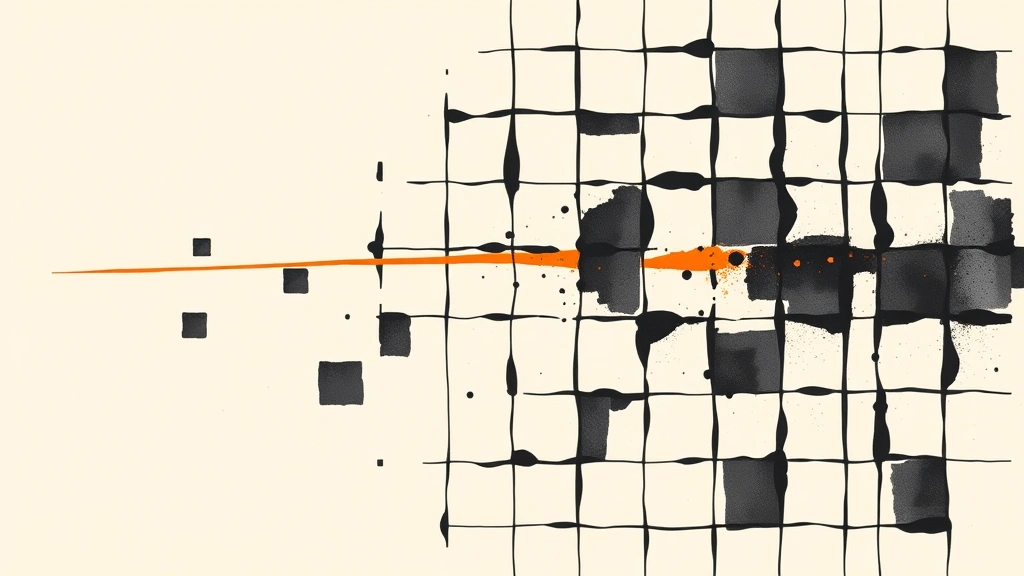 Abstract vector illustration of a broken grid showing a security breach.