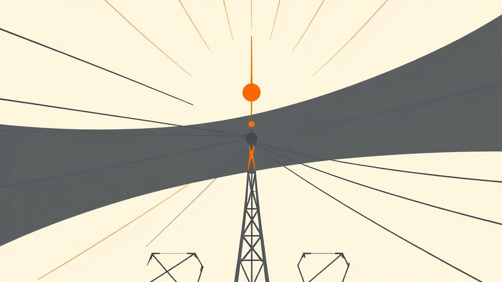 Abstract vector illustration of telecommunications towers and signal waves