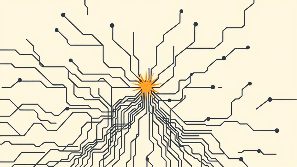 Abstract vector illustration of a broken digital circuit