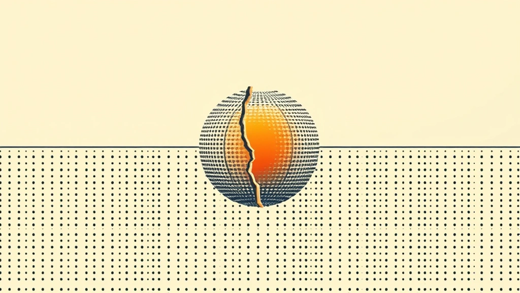 Abstract vector illustration showing a disconnected circuit and a single orange sphere.