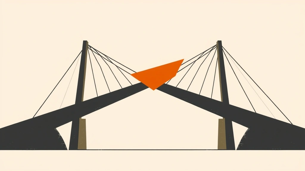 Abstract vector illustration of a breaking bridge