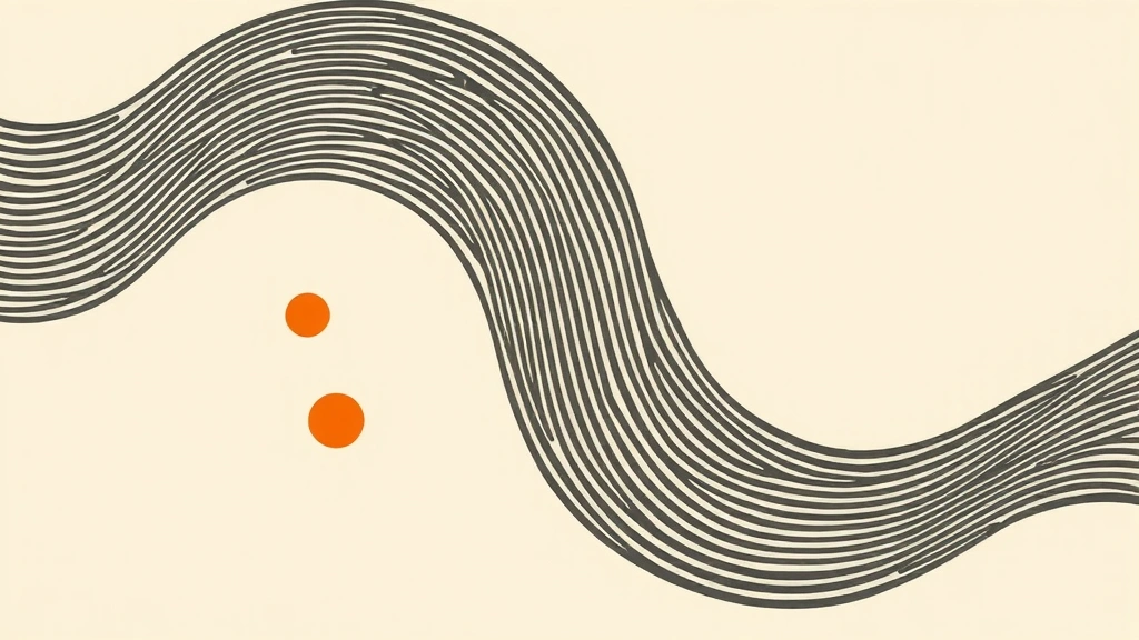 Abstract vector illustration of sound waves in charcoal and burnt-orange.