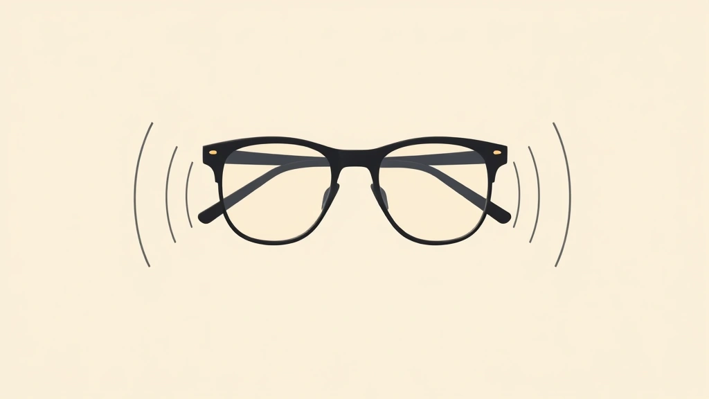 Abstract vector illustration of smart glasses with sound waves